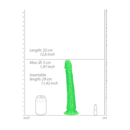 REALROCK 29 cm Slim Glow in the Dark Neon - Green - Glow in Dark Green 29 cm (11'') Dong Shots Toys