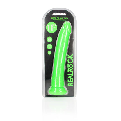 REALROCK 29 cm Slim Glow in the Dark Neon - Green - Glow in Dark Green 29 cm (11'') Dong Shots Toys