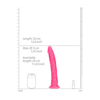 REALROCK 29 cm Slim Glow in the Dark Neon - Pink - Glow in Dark Pink 29 cm (11'') Dong Shots Toys