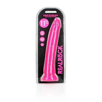 REALROCK 29 cm Slim Glow in the Dark Neon - Pink - Glow in Dark Pink 29 cm (11'') Dong Shots Toys