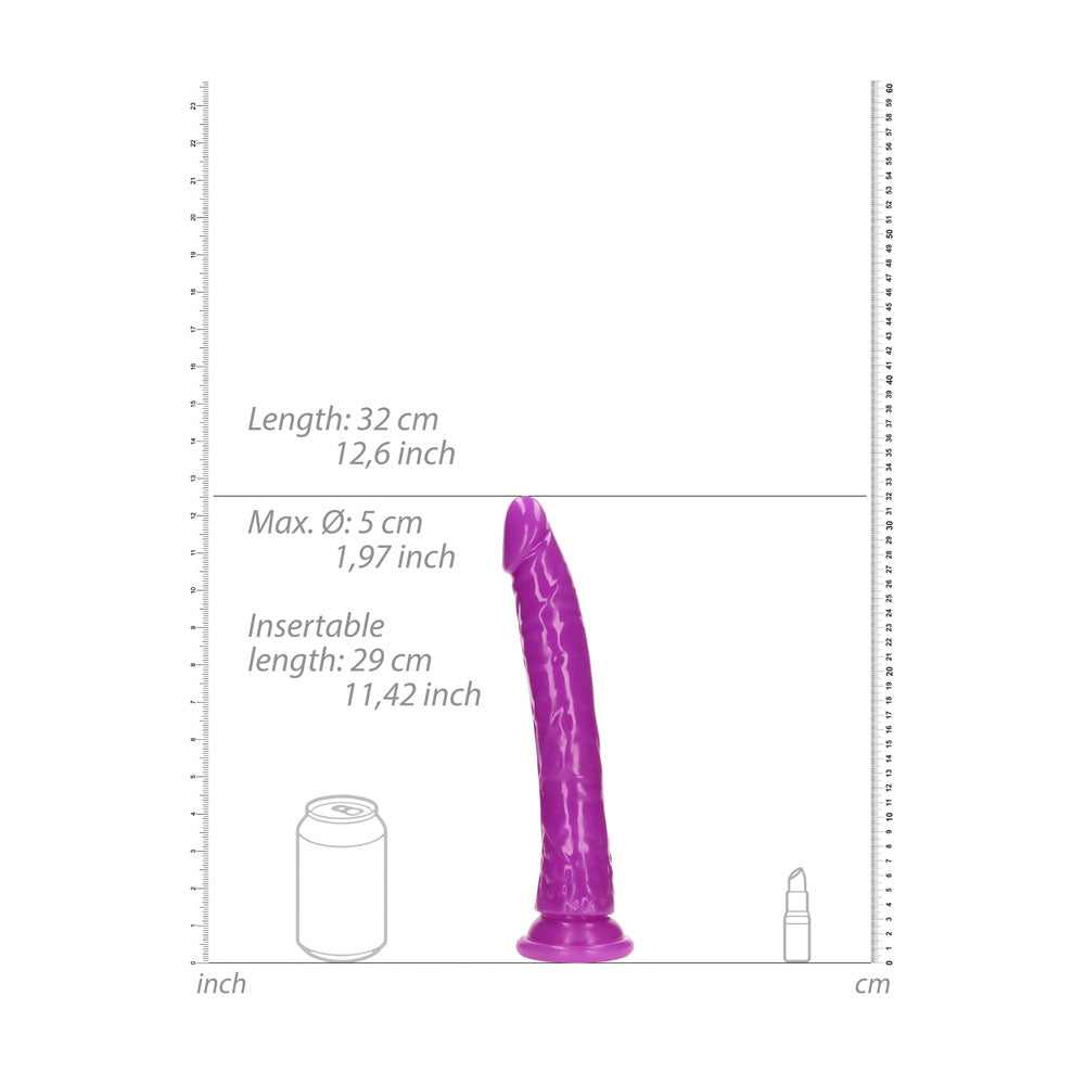 REALROCK 29 cm Slim Glow in the Dark Neon - Purple - Glow in Dark Purple 29 cm (11'') Dong Shots Toys