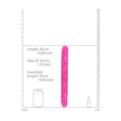 REALROCK 38 cm Double Dong Glow - Pink - Pink 38 cm (15'') Double Dong Shots Toys