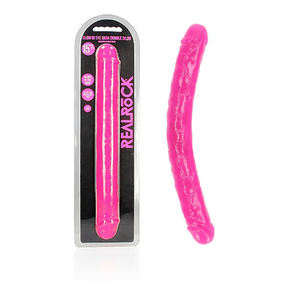 REALROCK 38 cm Double Dong Glow - Pink - Pink 38 cm (15'') Double Dong Shots Toys
