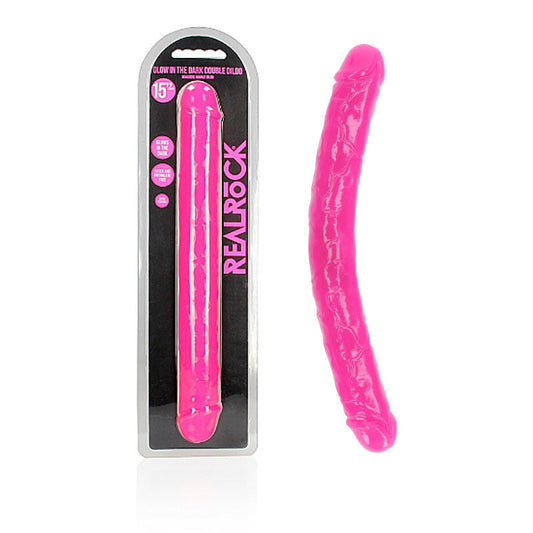 REALROCK 38 cm Double Dong Glow - Pink - Pink 38 cm (15'') Double Dong Shots Toys