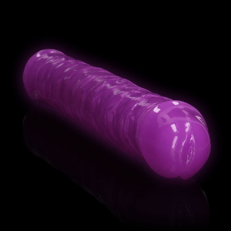 REALROCK 38 cm Double Dong Glow - Purple - Purple 38 cm (15'') Double Dong Shots Toys