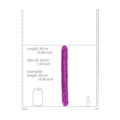 REALROCK 38 cm Double Dong Glow - Purple - Purple 38 cm (15'') Double Dong Shots Toys
