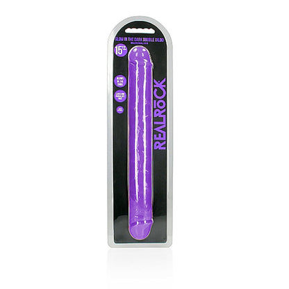 REALROCK 38 cm Double Dong Glow - Purple - Purple 38 cm (15'') Double Dong Shots Toys