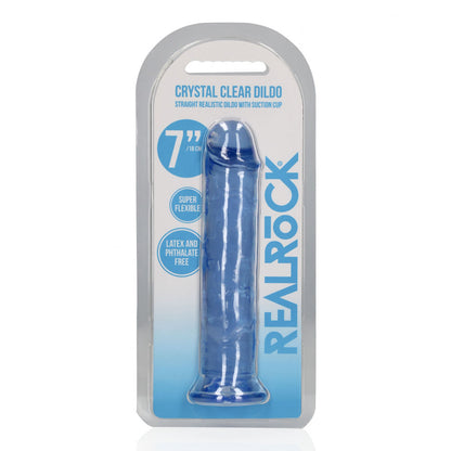 REALROCK 18 cm Straight Dildo - Blue - Blue 18 cm (7'') Dong