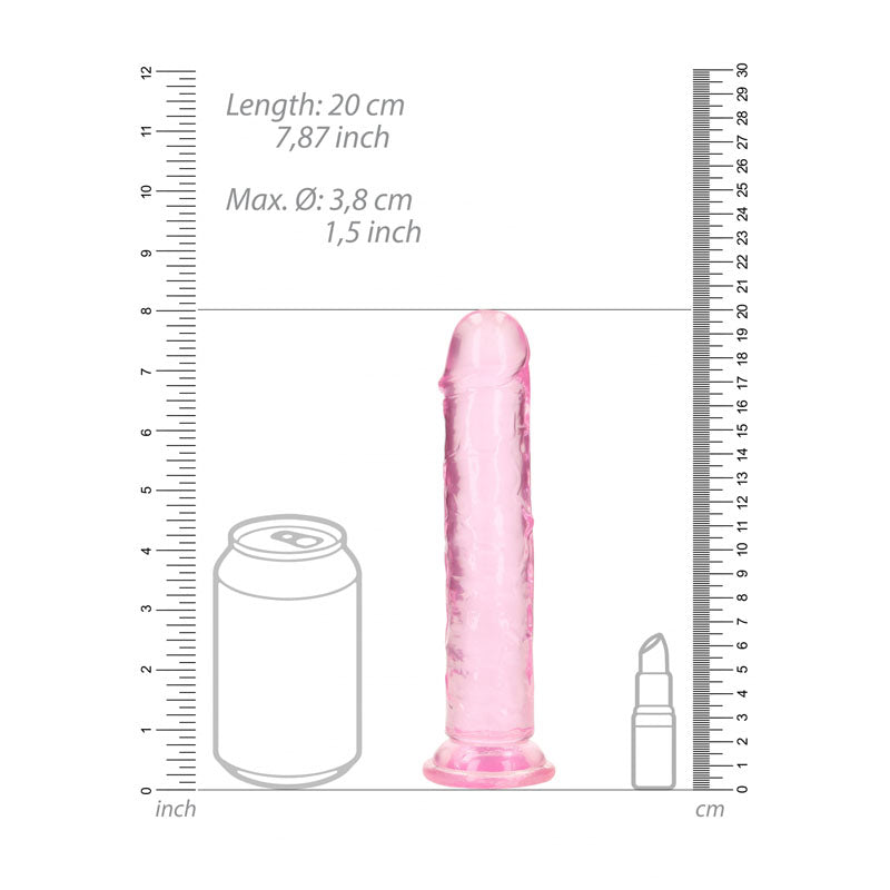 REALROCK 18 cm Straight Dildo - Pink - Pink 18 cm (7'') Dong Shots Toys