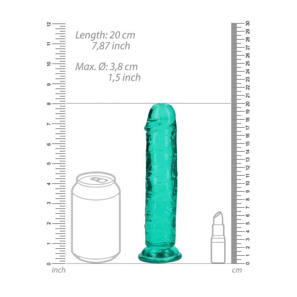 REALROCK 18 cm Straight Dildo - Turquoise - Turquoise 18 cm (7'') Dong Shots Toys