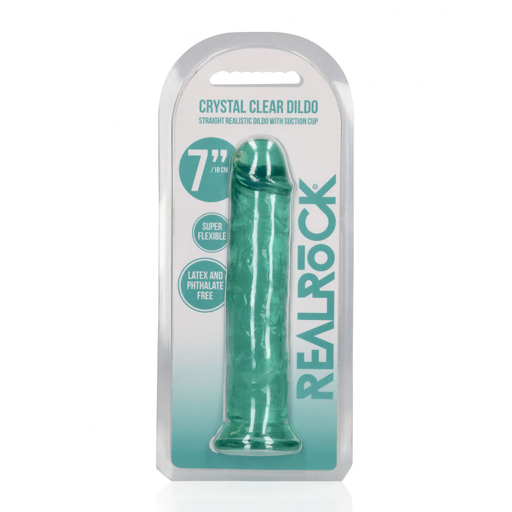 REALROCK 18 cm Straight Dildo - Turquoise - Turquoise 18 cm (7'') Dong Shots Toys