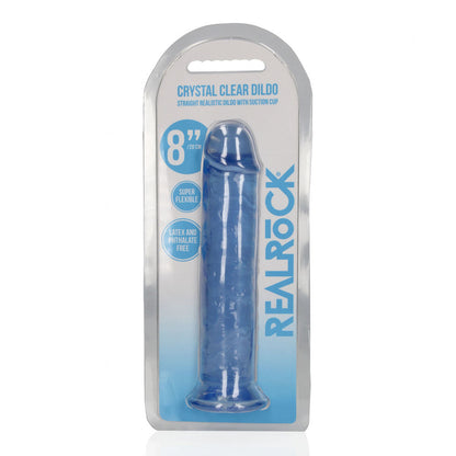 REALROCK 20 cm Straight Dildo - Blue - Blue 20 cm (8'') Dong Shots Toys