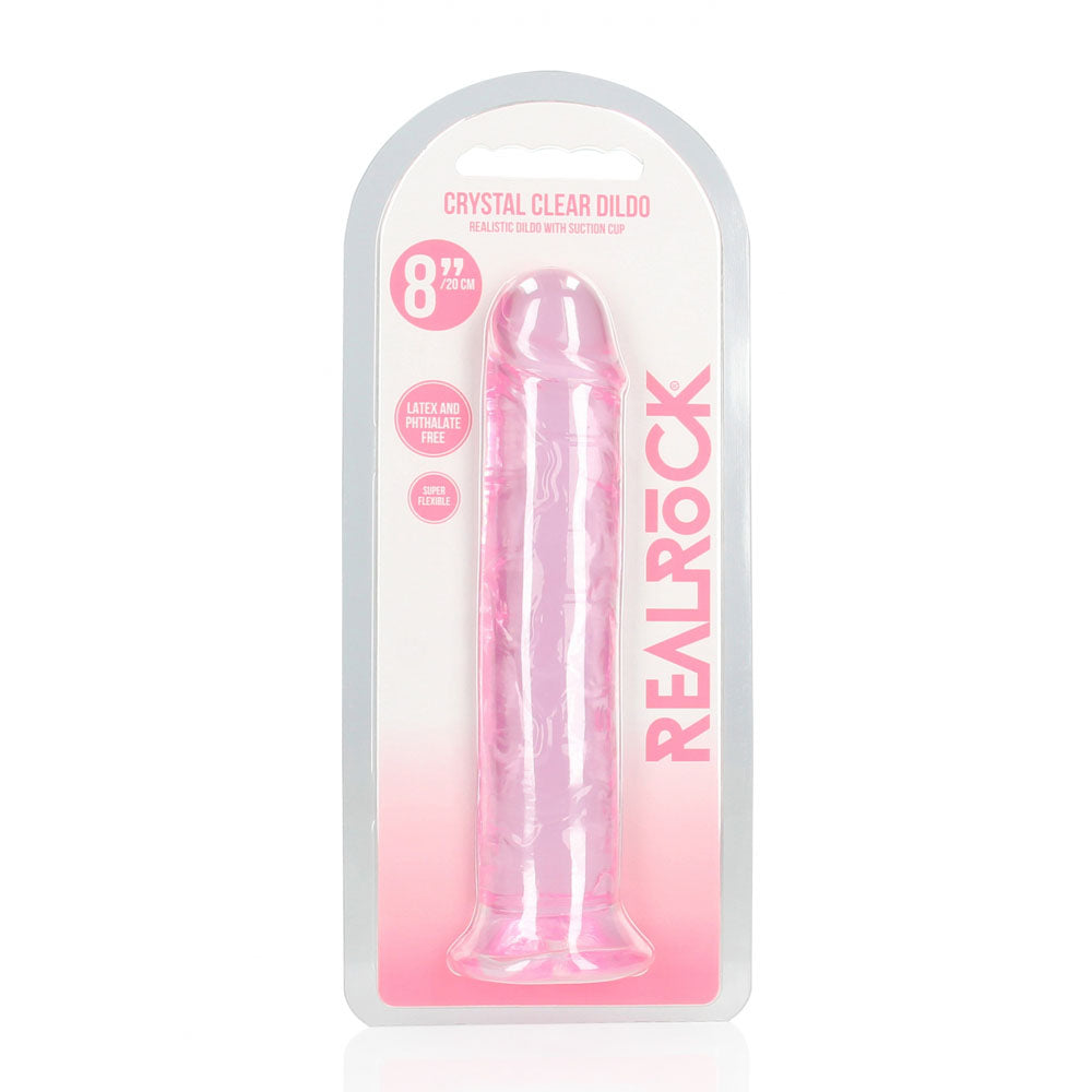 REALROCK 20 cm Straight Dildo - Pink - Pink 20 cm (8'') Dong Shots Toys