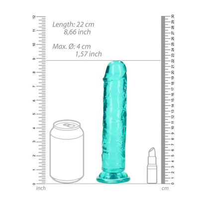 REALROCK 20 cm Straight Dildo - Turquoise - Turquoise 20 cm (8'') Dong Shots Toys