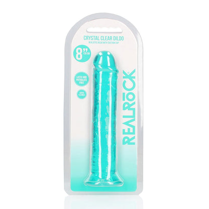 REALROCK 20 cm Straight Dildo - Turquoise - Turquoise 20 cm (8'') Dong Shots Toys