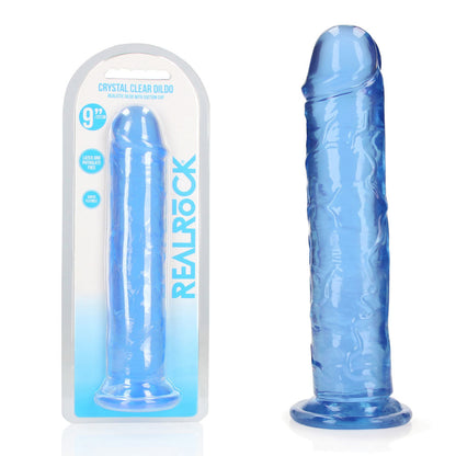 REALROCK 25 cm Straight Dildo - Blue - Blue 25 cm (10'') Dong Shots Toys