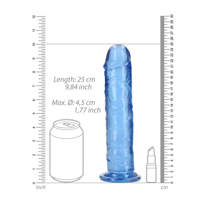REALROCK 25 cm Straight Dildo - Blue - Blue 25 cm (10'') Dong Shots Toys