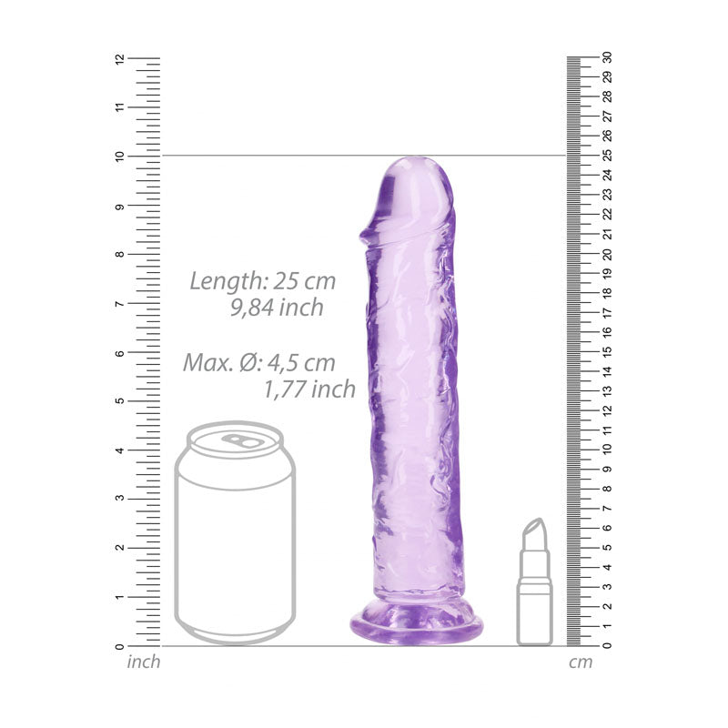 REALROCK 25 cm Straight Dildo - Purple - Purple 25 cm (10'') Dong Shots Toys