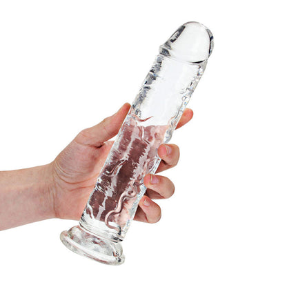 REALROCK 25 cm Straight Dildo - Clear - Clear 25 cm (10'') Dong Shots Toys