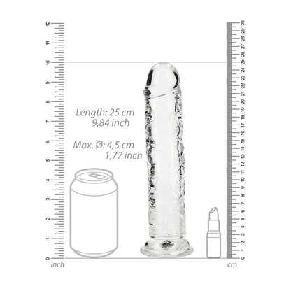 REALROCK 25 cm Straight Dildo - Clear - Clear 25 cm (10'') Dong Shots Toys