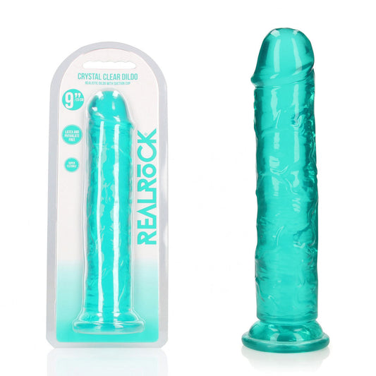 REALROCK 25 cm Straight Dildo - Turquoise - Turquoise 25 cm (10'') Dong Shots Toys