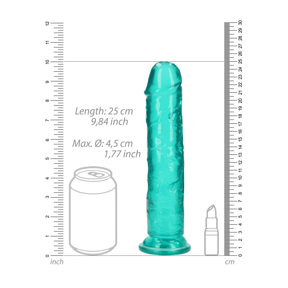REALROCK 25 cm Straight Dildo - Turquoise - Turquoise 25 cm (10'') Dong Shots Toys
