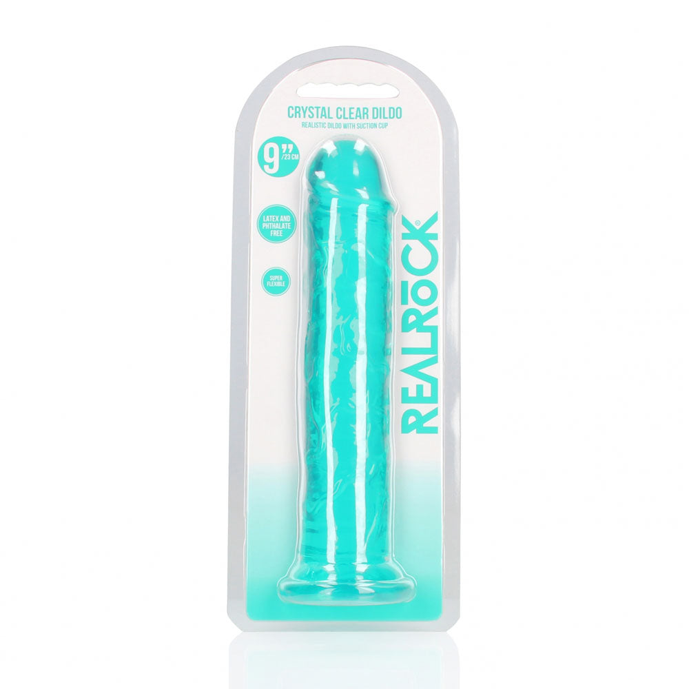 REALROCK 25 cm Straight Dildo - Turquoise - Turquoise 25 cm (10'') Dong Shots Toys