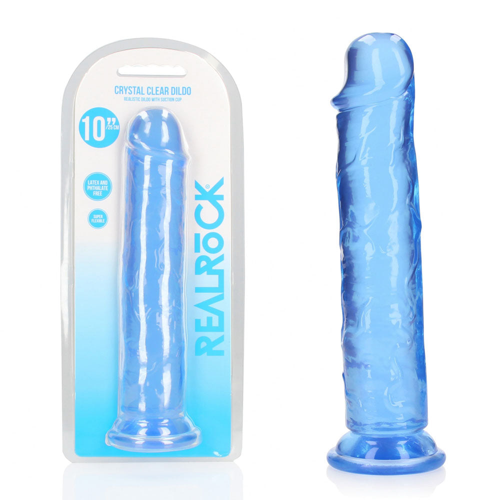REALROCK 28 cm Straight Dildo - Blue - Blue 28 cm (10'') Dong Shots Toys