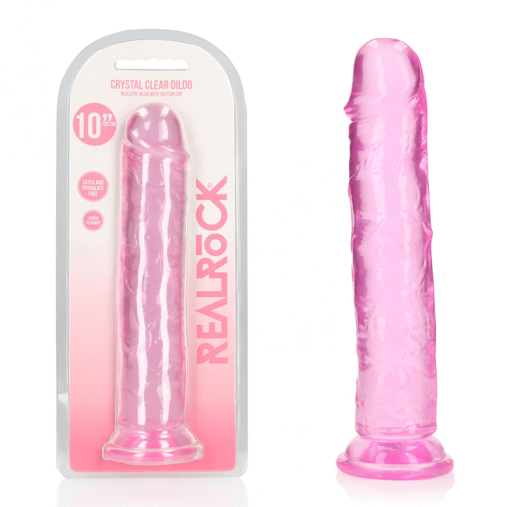 REALROCK 28 cm Straight Dildo - Pink - Pink 28 cm (10'') Dong Shots Toys