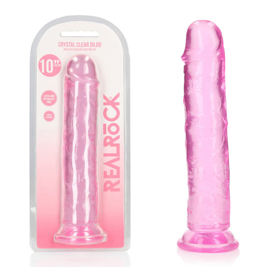 REALROCK 28 cm Straight Dildo - Pink - Pink 28 cm (10'') Dong Shots Toys