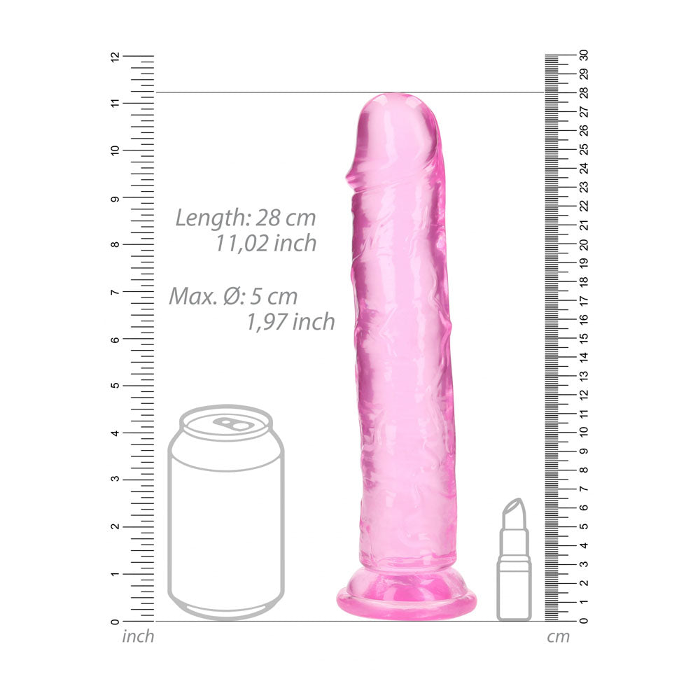 REALROCK 28 cm Straight Dildo - Pink - Pink 28 cm (10'') Dong Shots Toys
