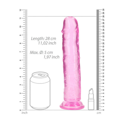 REALROCK 28 cm Straight Dildo - Pink - Pink 28 cm (10'') Dong Shots Toys