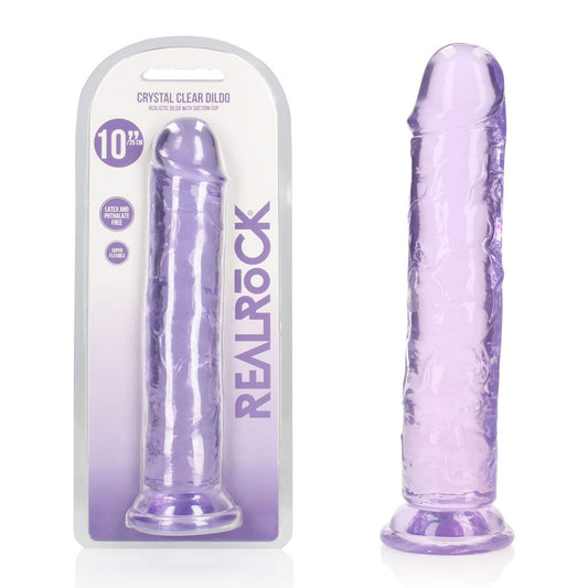 REALROCK 28 cm Straight Dildo - Purple - Purple 28 cm (10'') Dong Shots Toys