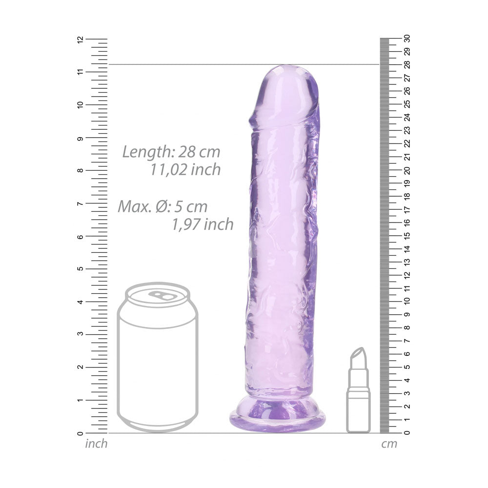 REALROCK 28 cm Straight Dildo - Purple - Purple 28 cm (10'') Dong Shots Toys