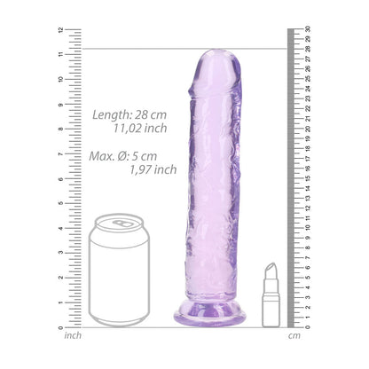 REALROCK 28 cm Straight Dildo - Purple - Purple 28 cm (10'') Dong Shots Toys