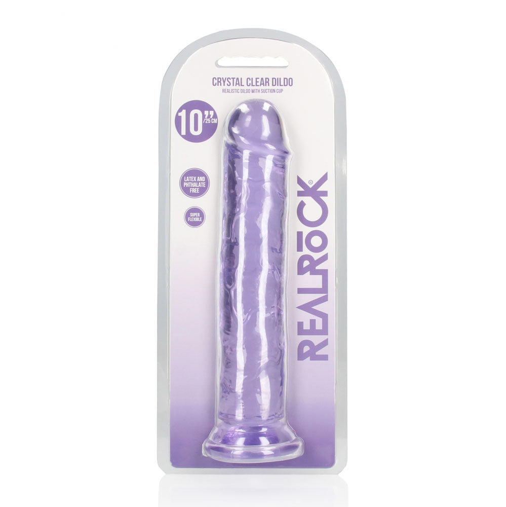 REALROCK 28 cm Straight Dildo - Purple - Purple 28 cm (10'') Dong Shots Toys