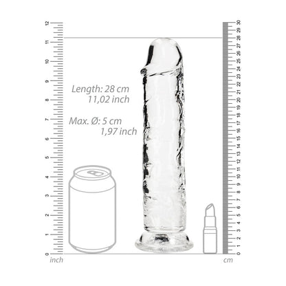 REALROCK 28 cm Straight Dildo - Transparent - Clear 28 cm (10'') Dong