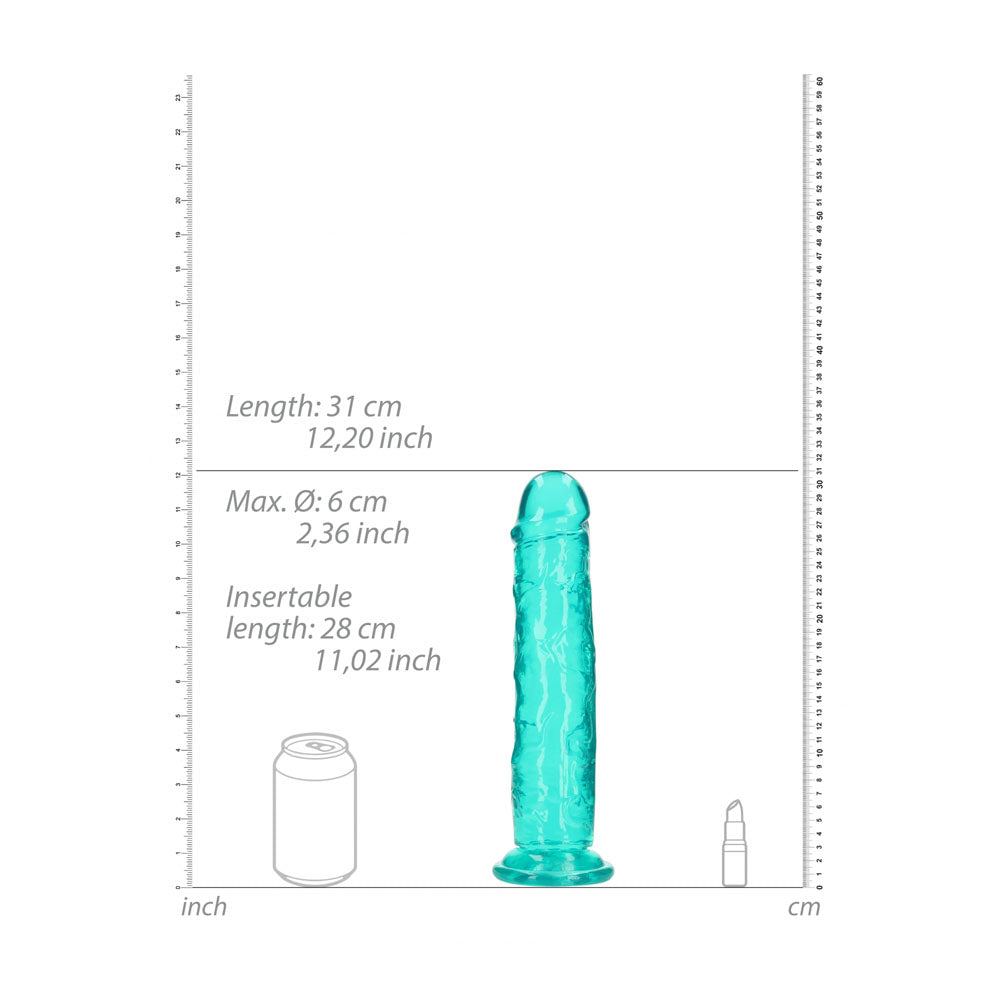 REALROCK 31 cm Straight Dildo - Turquoise - Turquoise 31 cm (11'') Dong Shots Toys