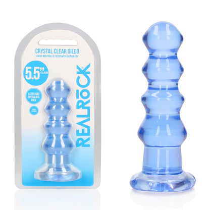 REALROCK 14 cm Curvy Anal Plug - Blue - Blue 14 cm (4.5'') Butt Plug