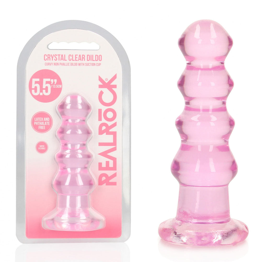 REALROCK 14 cm Curvy Anal Plug - Pink - Pink 14 cm (4.5'') Butt Plug Shots Toys