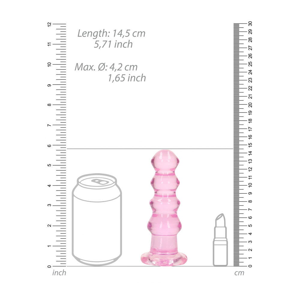 REALROCK 14 cm Curvy Anal Plug - Pink - Pink 14 cm (4.5'') Butt Plug Shots Toys