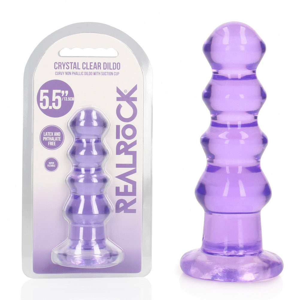 REALROCK 14 cm Curvy Anal Plug - Purple - Purple 14 cm (4.5'') Butt Plug Shots Toys