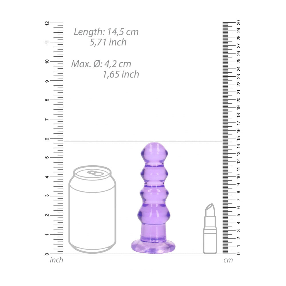 REALROCK 14 cm Curvy Anal Plug - Purple - Purple 14 cm (4.5'') Butt Plug Shots Toys