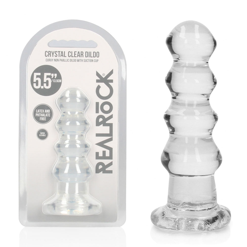 REALROCK 14 cm Curvy Anal Plug - Transparent - Clear 14 cm (4.5'') Butt Plug Shots Toys