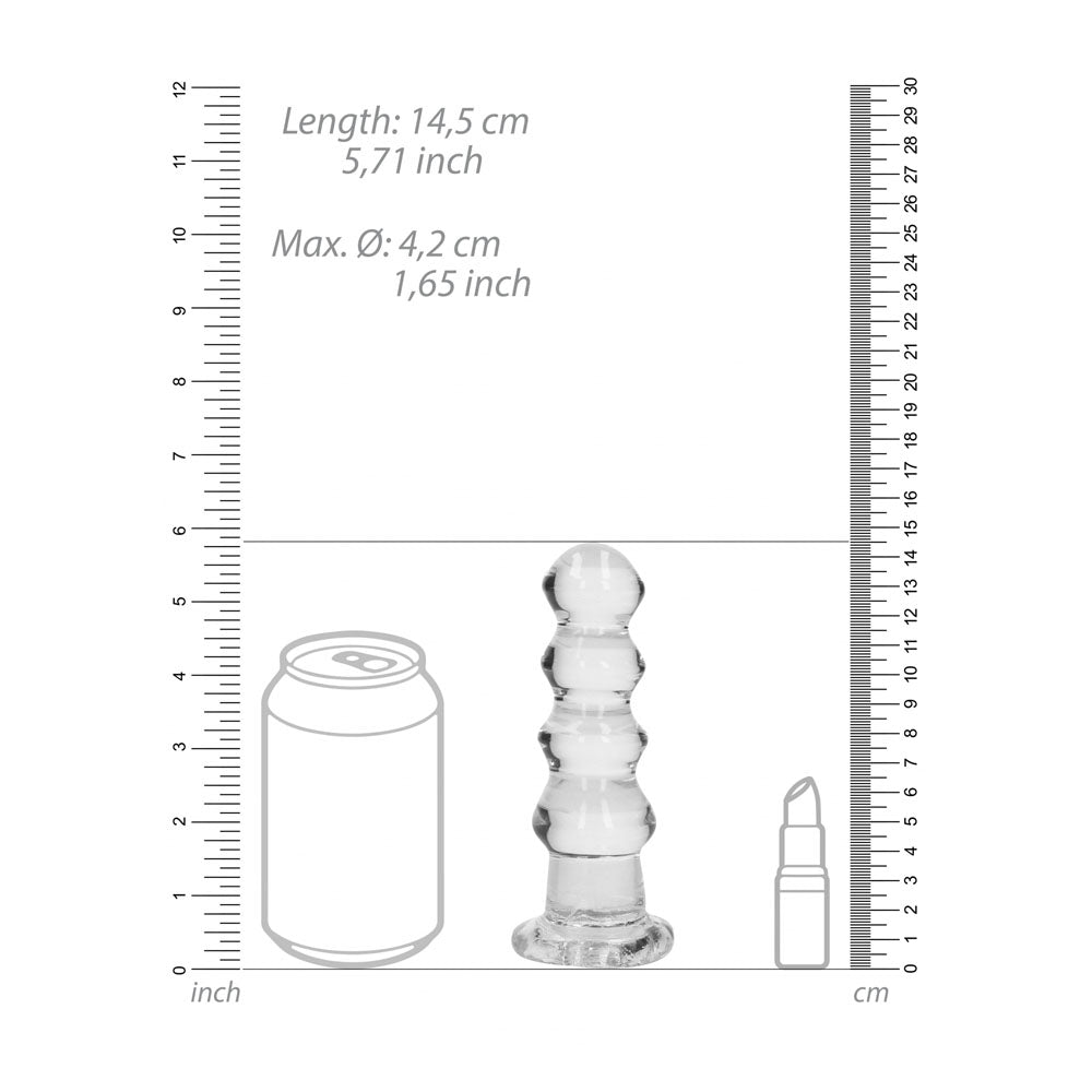 REALROCK 14 cm Curvy Anal Plug - Transparent - Clear 14 cm (4.5'') Butt Plug Shots Toys