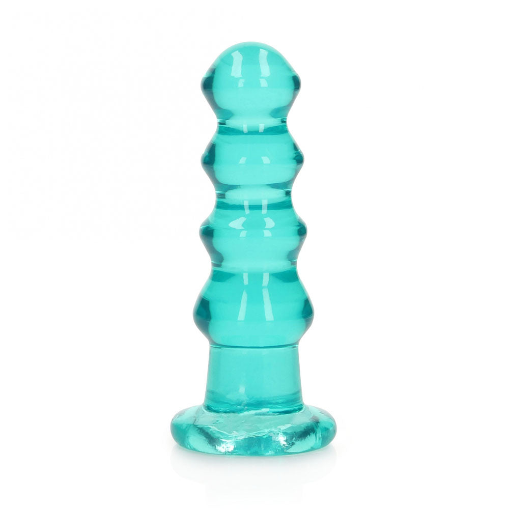 REALROCK 14 cm Curvy Anal Plug - Turquoise - Turquoise 14 cm (4.5'') Butt Plug Shots Toys