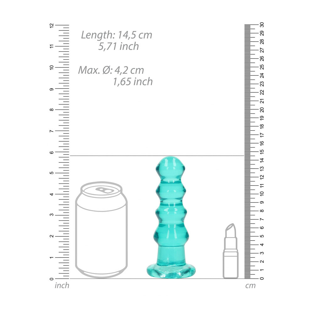 REALROCK 14 cm Curvy Anal Plug - Turquoise - Turquoise 14 cm (4.5'') Butt Plug Shots Toys