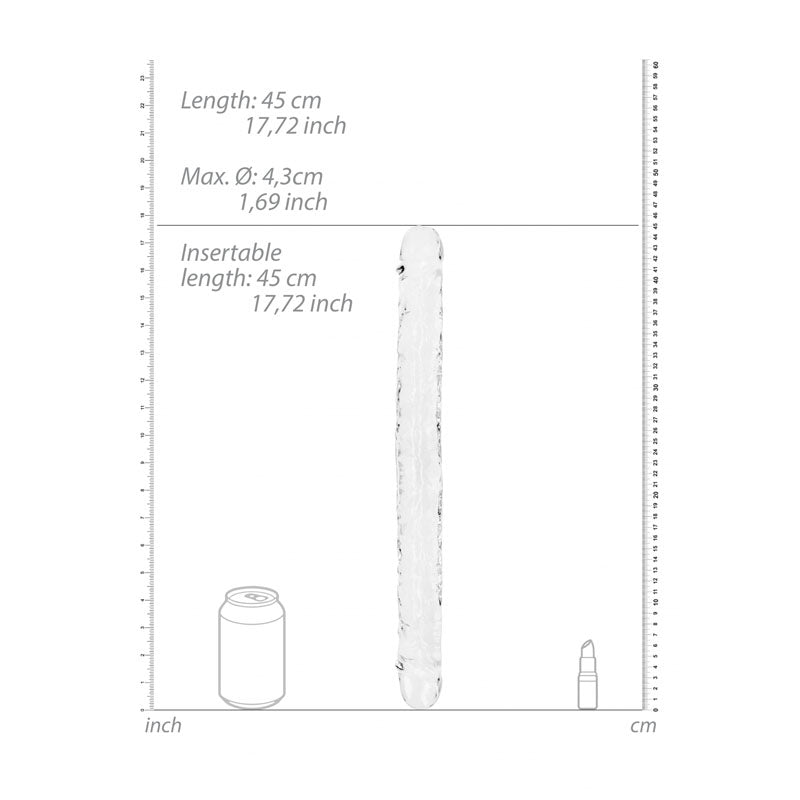 REALROCK 45 cm Double Dong - Clear - Clear 45 cm (18'') Double Dong Shots Toys