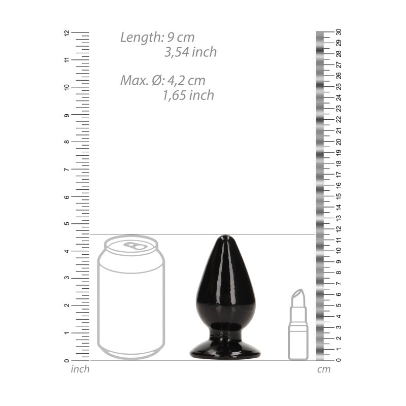 REALROCK 11.5 cm Anal Plug - Black - Black 11.5 cm (4.5'') Butt Plug Shots Toys