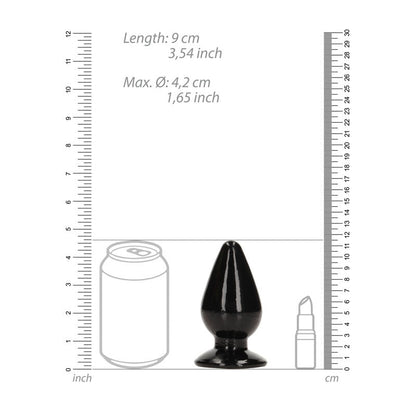 REALROCK 11.5 cm Anal Plug - Black - Black 11.5 cm (4.5'') Butt Plug Shots Toys